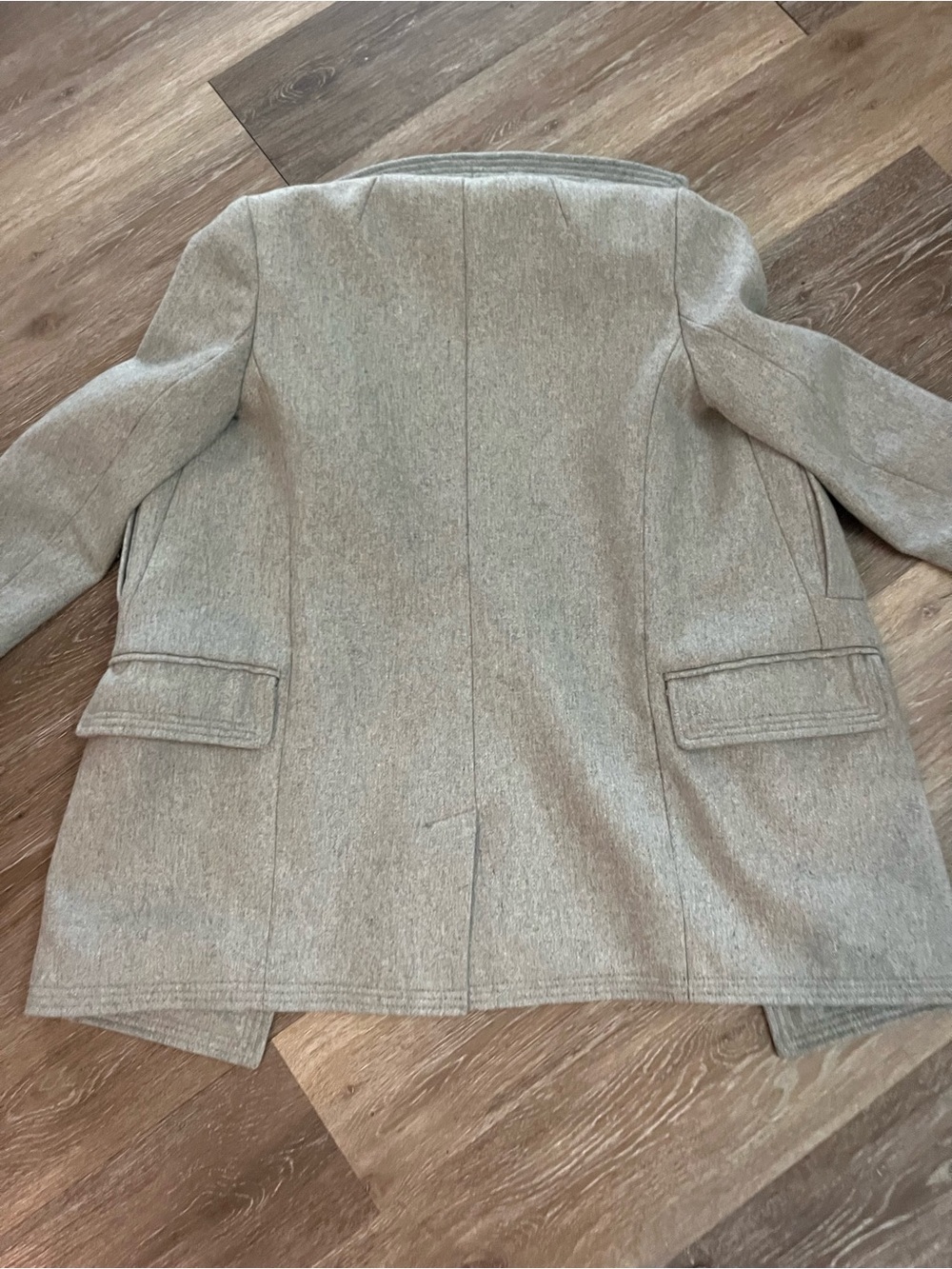 Banana Republic Womens XXS Petite Light Grey Wool Blend Double-Breasted Peacoat - Picture 12 of 15